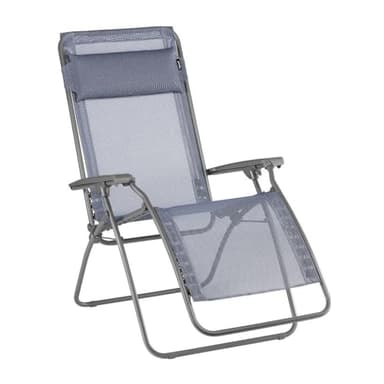 Lafuma MOBILIER - Fauteuil Relax Zéro Gravité R Clip - Chaise Longue Pliante Terrasse et Jardin - Toile Batyline Résistante - Transat Multiposition, Tout Confort, Fabriqué en France - Bleu Ocean