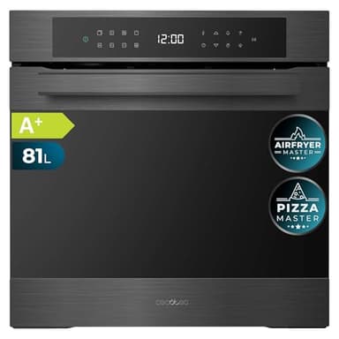 Cecotec Four encastrable Pyrolytique 60cm Bolero Hexa P506000 Matt A+. 3400W, Capacité de 81L, 11 Fonctions avec Airfryer Master, Pizza Master, 3D Cooking, Steam Base X2, Pyrolyse