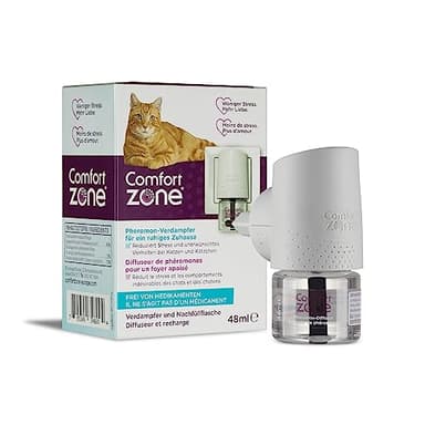 Kit de démarrage pour diffuseur Comfort Zone : 1 diffuseur et 1 Recharge – des phéromones: réduit Le Stress, Le marquage urinaire, Les griffades et Autres comportements problématiques.