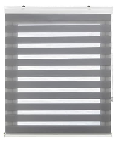 Blindecor Vela Store enrouleur double tissage prime avec galerie | Gris argent, store enrouleur 160 x 180 cm (largeur x hauteur) | Taille du tissu 157 x 175 cm | Store jour et nuit élégant