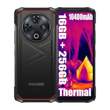 DOOGEE Fire 6 Thermique Téléphones Portables Débloqués 4G Robustes, 16 Go + 256 Go, 10400 mAh/18W Smartphone, 50 MP + 8 MP, 6,56 Pouces, NFC/Face ID, Téléphone Indestructible Noir