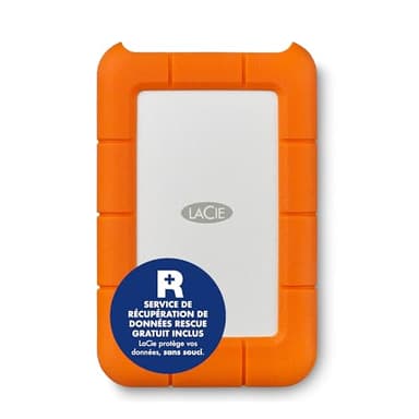 LaCie Rugged USB-C 5To, Disque Dur Externe Portable HDD, PC Mac iPad & iPhone, Data Rescue Service (STFR5000800)