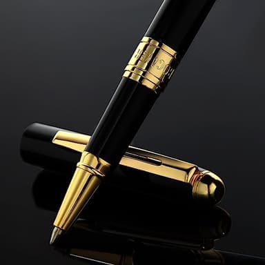 Bociyer Stylo roller à encre liquide Stylo de recharge d'encre noire, Meilleur coffret cadeau de stylos à bille, Stylos pour l'école, Stylos de bureau, Stylo signature, Stylos sympas, Stylo 0,5 mm