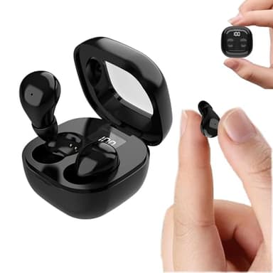 Syzplnwy Écouteurs et écouteurs Bluetooth sans fil pour dormir sur le côté, suppression du bruit, invisible, ultra petit, pour petites oreilles, noir