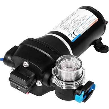 VEVOR Pompe à Eau à Membrane Auto-amorçante 12 V CC Débit 17 L/min Haute Pression 40 PSI 2,76 bar, avec Protecteur Thermique, pour Lavage de Voitures, Camping-car, Bateaux, Irrigation Agricole, Jardin