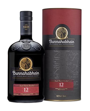 Bunnahabhain 12 Ans - Islay Single Malt Scotch Whisky - 46.3% 70cl - Avec coffret - Vieilli en fûts de bourbon et de xérès - Non filtré à froid