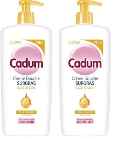 Cadum Surgras Crème Douche Karité 750 ml (L'emballage peut varier) (Lot de 2)