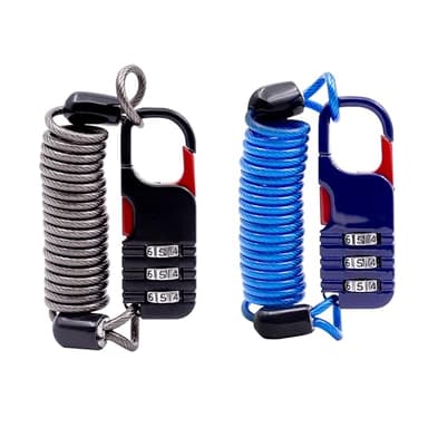 UP Security Cadenas à câble fin à combinaison, petit antivol vélo avec câble rétractable et cadenas à code, pour bagages de voyage, valises, sacs à dos, sacs, vélo, trottinette, casque de moto antivol