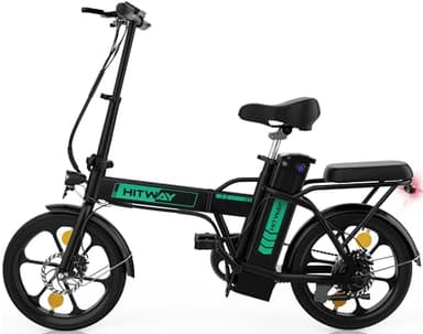 HITWAY vélo électrique Pliable 16" Ville E-Bike Adulte, Moteur 250W, Batterie 36V8,4Ah/36V12Ah, 25km/h, Pédalage Assisté,Autonomie 35-70km, Femme Homme