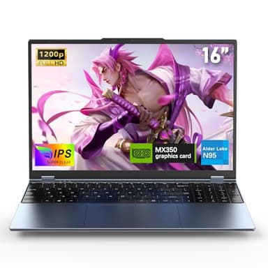 FUNYET Ordinateur Portable Gaming 16 Pouces,PC Portable Carte Graphique GeForce MX350, processeur N95 Laptop, 16 Go de RAM, SSD 1 to, FHD 1920 x 1080, Clavier rétroéclairé, Type-C