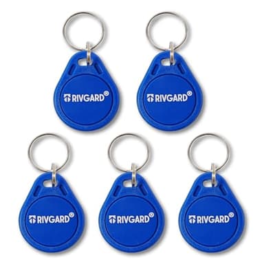 RIVGARD x5 Badges programmables RFID NFC 13,56Mhz 1K, Uniquement Android NFC, Mifare Classic Tool (MCT), CUID modifiable, Secteur 0 à 15, Copie badge immeuble, Badge vigik, Badge entrée, Bip d'accès