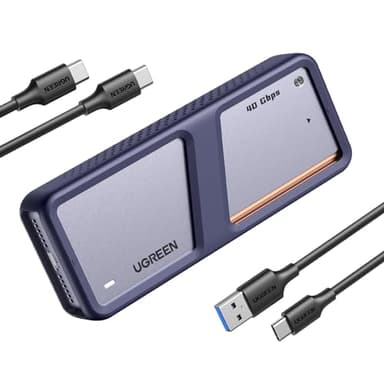 UGREEN Boîtier M.2 SSD NVMe 40 Gbps USB Adaptateur Disque Dur Externe PCIe Aluminium M2 2230 2242 2260 2280 Supporte Thunderbolt 3 et 4, Livré avec Deux Câbles
