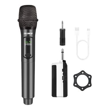 Talomen Microphone sans Fil Professionnel,système de Microphone à 2.4 GHz Karaoké Dynamique Rechargeable avec Récepteur,160ft Ext,pour Karaoké,Chants,Fêtes,Soirées,DJ,Églises,Mariages,Discours,K60-1