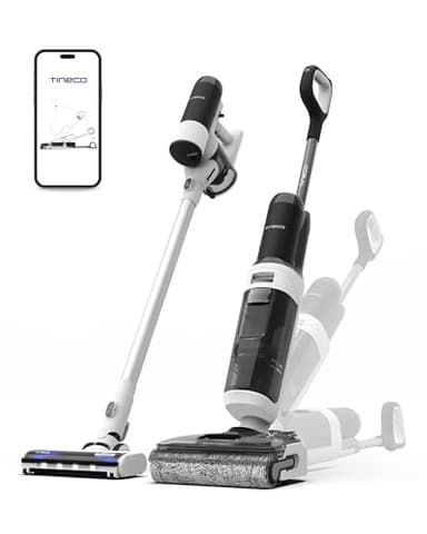 Tineco Floor One Switch S6 Stretch Aspirateur Laveur Sec Et Humide, Multifonction, 180° à Plat, Autonettoyant, 65 Minutes d'autonomie, Nettoyage des Bords des Deux côtés, Nettoyage de Toute la Maison