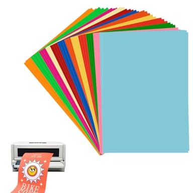 Papier Autocollant Jet D'encre, Imprimable Étiquette en Papier, Papier Autocollant Imprimante, 48 Feuilles Feuilles de Papier Autocollant, Étiquette Couleur, A4, 210 X 297mm(Couleur Aléatoire)