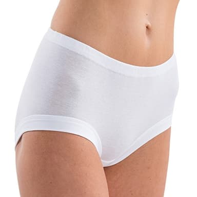 HERMKO 1140 Lot de 5 Slips Femmes, Taille Haute, avec Cordon de Serrage, en 100% Coton Biologique, Couleur:Blanc, Taille:44 (M)