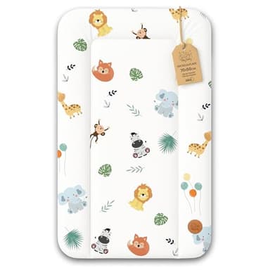Matelas a langer bebe 70x50 cm - table à langer pour bébé avec plan, tapis imperméable facile à nettoyer à poser sur une machine à laver ou une commode Hemnes ou Malm Safari