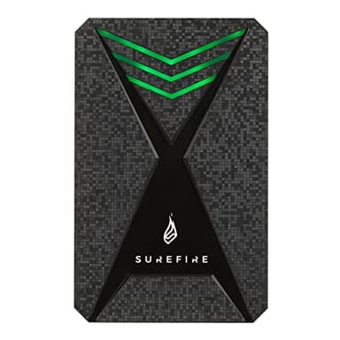 Surefire 2.5 Gaming Hard Drive I 2 TB I Noir I Disque Dur Externe I Adaptateur USB-C I Windows & MacOSx I Éclairage LED RGB I Jusqu'à 140MB/s I PC & Playstation & Xbox I Powered by Verbatim