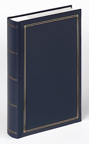 Walther Design Album Photo Bleu 300 Photos 10 x 15 cm Memo Book Simili Cuir avec gaufrage, Monza ME-140-L