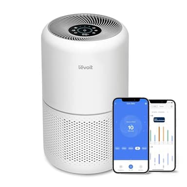 LEVOIT Purificateur d'Air HEPA Intelligent contre Allergie Pollen & Graminée, Purifier jusqu'à 50㎡, Surveille La Qualité de l'Air, Contrôle par App Alexa, 22dB Silencieux, Core 300S