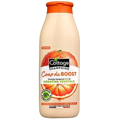 COTTAGE - Shampoing Coup de Boost à la kératine végétale - Cheveux ternes et sans volume - 97% d'ingrédient d'origine naturelle - Flacon 100% recyclé - 250ml