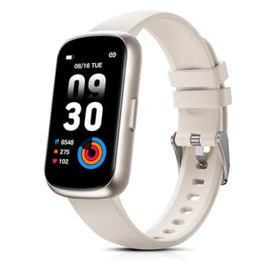 TIFOZEN Montre Connectée Femme, 1,47’’ Bracelet Connecté avec 24 Modes Sportifs/3ATM Étanche/Fréquence Cardiaque/Spo2/Sommeil/Podometre, Smartwatch Petit Poignet pour Android iOS, Stellaire