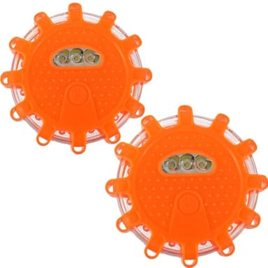 HUAREW 2 Pack Éclairage de Secours Multifonction Voyant d'avertissement, LED Lampe d'Avertissement Clignotant Gyrophare Balise avec Base magnétique, pour Les Voitures, Les Accidents