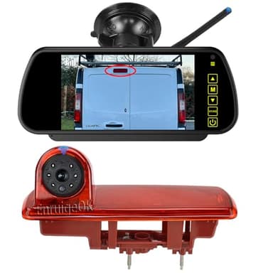 EnruigeOK Caméra de recul sans fil à niveau élevé pour Renault Trafic Van 2014-présent Full HD 1080P Installation facile avec écran de 17,8 cm (# Support à ventouse)
