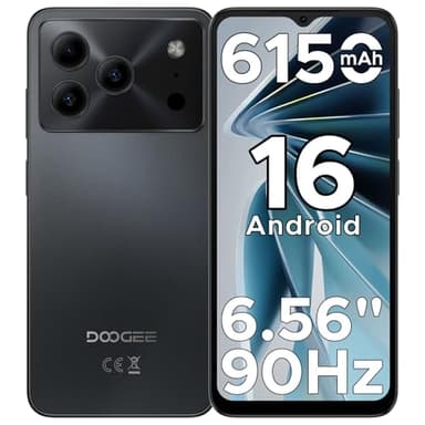 DOOGEE Note56 Android 16 Smartphone Pas Cher, 6150mAh Telephone Portable Écran 6.56" HD+/90Hz 24Go+64Go/TF 2To, 8MP+5MP, Débloqué 4G Dual SIM, Octa Core, Face ID/OTG