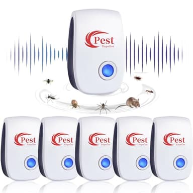 Répulsif Ultrason Anti-Rongeurs Insectes, 6 pcs Ultrason Anti Moustique Ultrason Souris et Rats, Intérieur Répulsif Électronique Insectes pour Souris, Rats Fourmis Araignées Moustiques
