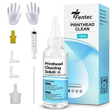 FENTEC Kit de Nettoyage des têtes d'impression imprimante, Compatible avec Epson, HP, Canon 100 ML Kit Nettoyeur Buse