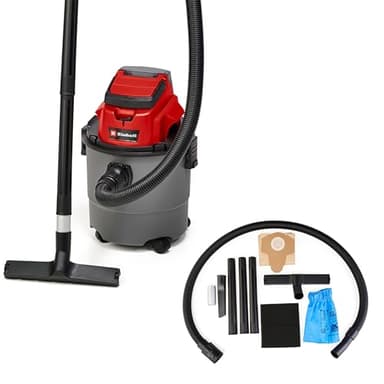 Einhell Aspirateur eaux et poussières sans fil TC-VC 18/15 Li-Solo Power X-Change (18 V, 15 L, 4 roulettes, Livré avec accessoires) Livré sans Batterie ni Chargeur