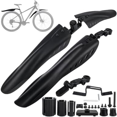 MINISOISO Garde Boue de Vélo Set, 24-28 Pouces Universelle Réglable Garde-Boue pour Vélo, Garde-Boue Avant et Arrière pour VTT, Vélo de Route, Protéger de l'eau et des Salissures