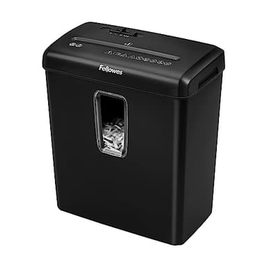 Fellowes Destructeur de documents Powershred FS-6C, destructeur de Papier agrafes, Carte de crédit, Coupe croisée, sécurité P-4, Corbeille 15L, 6 Feuilles, verrou sécurité, 5013601