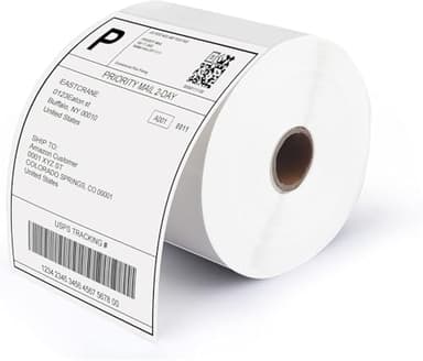 Lot de 500 Étiquettes d'expédition Thermiques,Etiquettes Autocollante Multifonction pour étiquettes thermiques - Pour imprimante d'étiquettes - Blanc(1 Rouleau,4" x 6",10 x 15 cm)