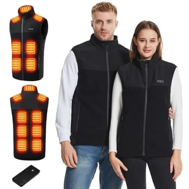 Gnkdfon Gilet Chauffant Homme Femme,Électrique Veste Chauffante avec Batterie avec 3 Températures et 13 Zones de Chauffage Indépendantes Chauffante Hiver Vêtement