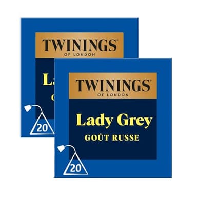 Twinings - Assortiment Découverte Intense et Acidulé - Thé Noir Lady Grey - Aromatisé à la Bergamote et aux Agrumes avec Écorces d'Agrumes - 40 Sachets