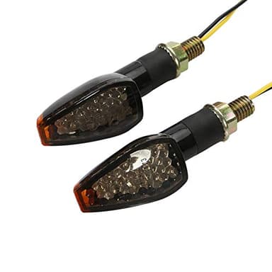 Clignotants, LED de Moto Dual Sport Clignotants pour Y-amaha R1 R6 FZ XT WR TW TT-R Noir+Couverture à Motifs Noir