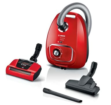 Bosch – Série 4 | ProAnimal BGBS4PET1 Aspirateur Traîneau Anti Poils d'animaux – avec Sac 4L – 75 DB - 600 W - Rouge