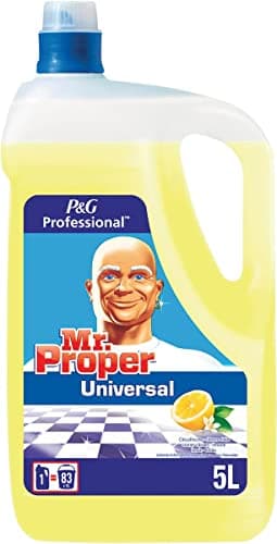 Mr. Propre Professional - Nettoyant Sols et Multi-Surfaces Citron d'été 5L - Multi-usages, Nettoie graisse et saleté, Brillance durable, 1 bidon=83 seaux de solution