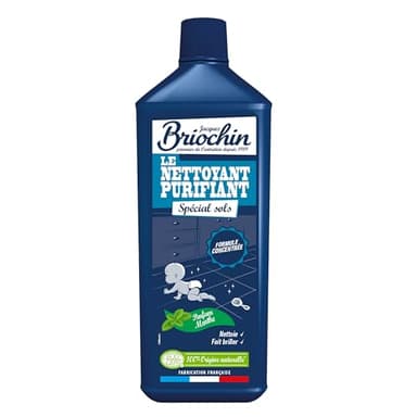 JACQUES BRIOCHIN - Nettoyant Purifiant Spécial Sols - Formule Concentrée - Parfum Menthe - Ecocert - 100 % d'Origine Naturelle - Fabrication Française - 1L