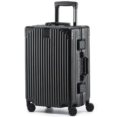 KOFA Geneva Valise bagage à main, cadre en aluminium et coque rigide en polycarbonate de 55 cm, valise à roulettes, valise à roulettes, valise à roulettes avec 4 roulettes et double serrure TSA 35 l
