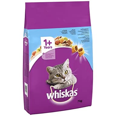 Whiskas Adult 1+ Croquettes au thon, 7 kg (1 paquet) – Croquettes pour chats adultes – Différents emballages disponibles