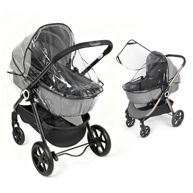 Orzbow Habillage Pluie Universelle pour Poussette, Respirante Protection Pluie Poussette, avec Fenêtre, EVA de Qualité Alimentaire, Facile à Installer, Inodore et Durable, Clair