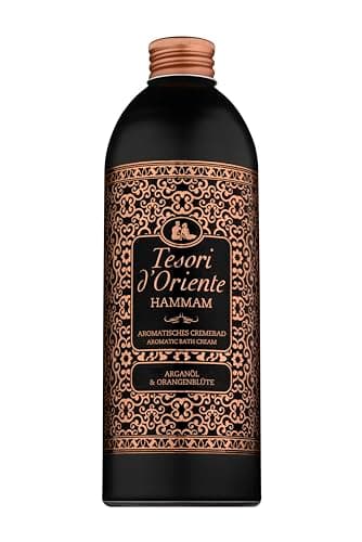 Tesori d'Oriente Cremebad Hammam - Bain de bain aromatique à l'huile d'argan et à la fleur d'oranger - 500 ml - Soin du corps pour la baignoire, rituel pour le corps et les sens