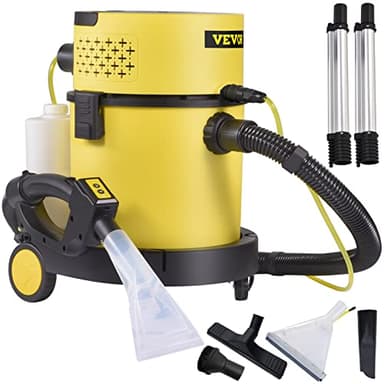 VEVOR Aspirateur Eau et Poussières 4-en-1 Aspirateur Multifonction en PP 20 L 1200 W 2 CV Filtre HEPA Éponge 17 kPa avec Télécommande 5 Brosses Câble 4,5 m Tuyau 1,5 m pour Maison Garage 45x39x56,5 cm