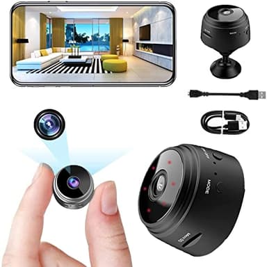 Mini Camera Espion Cachee Enregistreur,Full HD 1080P Micro Caméra WiFi Exterieur sans Fil Spy Cam Vision Nocturne Détection de Mouvement Micro Camera,Interieur/Exterieur