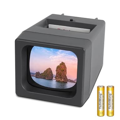 TCNEWCL Visionneuse de Diapositives 35 mm pour Anciennes Diapositives, projecteur de Diapositives 35 mm éclairé par LED, grossissement 2X, alimenté par Piles AAA (2 Piles AAA incluses)