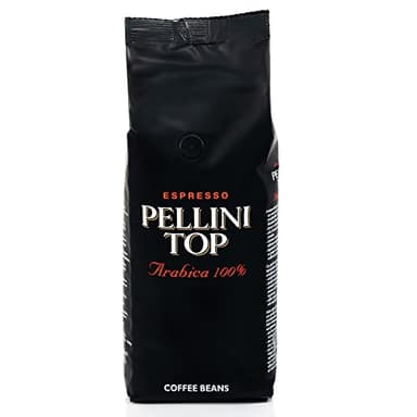 Pellini Café en Grains Top, Mélange 100% Arabica, Café en Grains aux Arômes Parfumés et Raffinés avec des Notes de Réglisse et de Cacao, 500g
