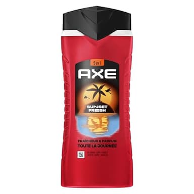 AXE - Gel Douche Homme 5en1 Sunset Fresh - 24h Hydratant - 87% d'Ingrédients d'origine naturelle - parfum mangue bois de gaïac - 400ml